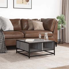 Τραπεζάκι Σαλονιού Γκρι Sonoma 60,5x60,5x30 Εκατοστα  Επεξεργασμενο Ξύλο και Μέταλλο