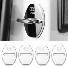 4x Καλύμματα Κλειδαριάς Πόρτας Audi – Ανοξείδωτο Ατσάλι με Λογότυπο Audi – χρώματος ασημί