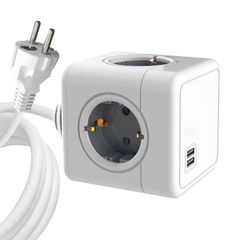 MicroConnect - 4 Way Schuko, 2 USB Ports Power Cube - With 1,5m Cable / Electronics