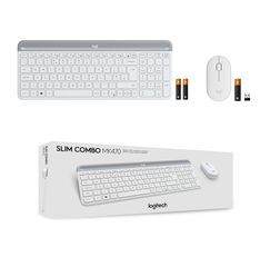 LOGITECH Slim Wireless Keyboard and Mouse Combo MK470 - OFFWHITE - NORDIC / Computers-thumb-1