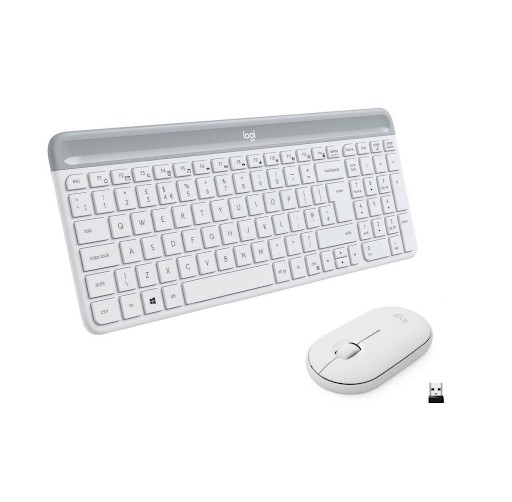 LOGITECH Slim Wireless Keyboard and Mouse Combo MK470 - OFFWHITE - NORDIC / Computers