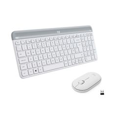LOGITECH Slim Wireless Keyboard and Mouse Combo MK470 - OFFWHITE - NORDIC / Computers