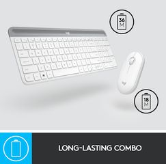 LOGITECH Slim Wireless Keyboard and Mouse Combo MK470 - OFFWHITE - NORDIC / Computers-thumb-4