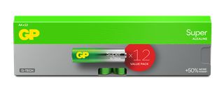 GP - Super Alkaline AA Batteries, 15A/LR6, 1.5V, 12-Pack / Electronics