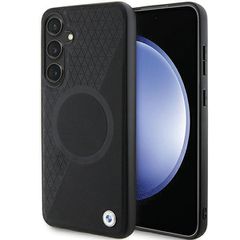 BMW BMHMS24M23RTPK S24+ S926 black/black hardcase Signature Leather Half Textured & Circle MagSafe