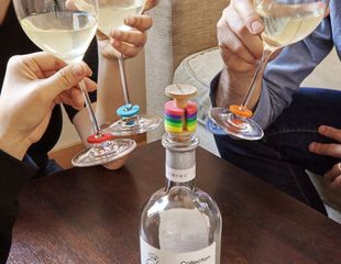 Rainbow Wine Rings + Stopper (BA91) / Gadgets-thumb-3