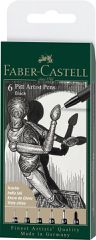 Faber-Castell - 6 pitt Artist Pen, brush - Black (167154)