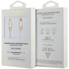 Guess Ebossed Logo USB-C / Lightning cable 1.5m fast charging - gold-thumb-1