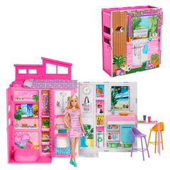 Barbie - Getaway Doll House & Doll (HRJ77) / Toys