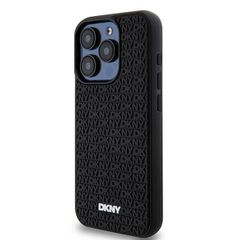 DKNY 3D Rubber Repeat Pattern case for iPhone 15 Pro - black-thumb-1