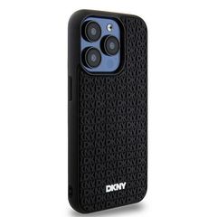 DKNY 3D Rubber Repeat Pattern case for iPhone 15 Pro - black-thumb-3