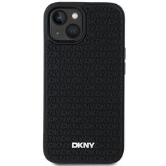 DKNY 3D Rubber Repeat Pattern case for iPhone 15 Plus - black-thumb-2