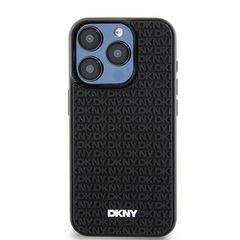 DKNY 3D Rubber Repeat Pattern case for iPhone 15 Pro Max - black-thumb-2