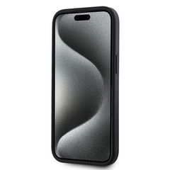 DKNY Leather Checkered Mono Pattern MagSafe Case for iPhone 15/14/13 - Black-thumb-4