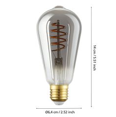 EGLO - E27 ST64 Spiral Smoke Smart Bulb - Zigbee & Bluetooth-thumb-1