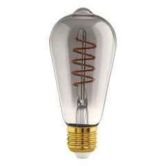 EGLO - E27 ST64 Spiral Smoke Smart Bulb - Zigbee & Bluetooth