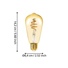 Eglo - E27 ST64 Spiral Amber - Smart Bulb with Zigbee & Bluetooth-thumb-3