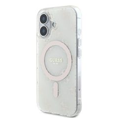 Guess IML 4G Background MagSafe Case for iPhone 16 Plus - White-thumb-1