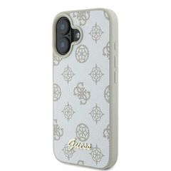 Guess Peony Script Logo MagSafe iPhone 16 Case - White-thumb-1