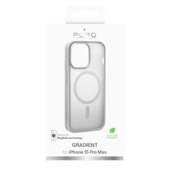 Puro Gradient MagSafe Silicone Case for iPhone 15 Pro Max - Silver-thumb-1