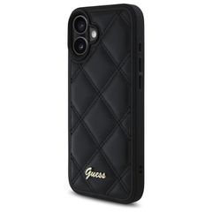 Guess Quilted Metal Logo iPhone 16 Plus Case - Black-thumb-1
