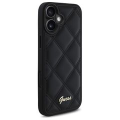 Guess Quilted Metal Logo iPhone 16 Plus Case - Black-thumb-3
