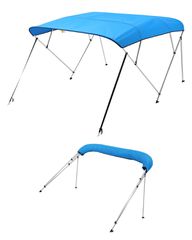 VEVOR 4 Bow Boat Bimini Tops 96"Lx(79"-84")W x 54"H Awning Canopy Pacific Blue