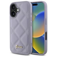 Guess Quilted Metal Logo case for iPhone 16 - light purple