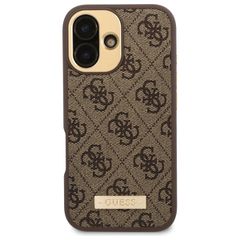 Guess 4G Logo Plate MagSafe iPhone 16 Plus Case - Brown-thumb-2