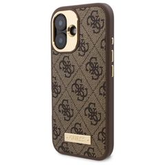Guess 4G Logo Plate MagSafe iPhone 16 Plus Case - Brown-thumb-1