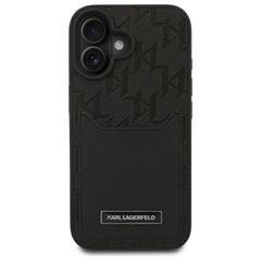 Karl Lagerfeld Cardslots Monogram iPhone 16 Case - Black-thumb-2