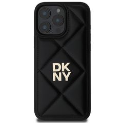 DKNY Quilted Stack Logo iPhone 16 Pro Case - Black-thumb-2