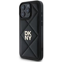 DKNY Quilted Stack Logo iPhone 16 Pro Case - Black-thumb-1