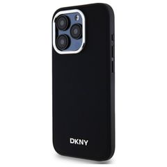 DKNY Plain Logo MagSafe iPhone 15 Pro Case - Black-thumb-1