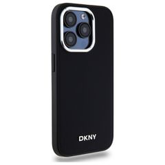 DKNY Plain Logo MagSafe iPhone 15 Pro Case - Black-thumb-3