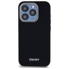 DKNY Plain Logo MagSafe iPhone 15 Pro Case - Black-thumb-2