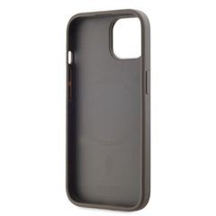 DKNY Leather Checkered Mono Pattern MagSafe iPhone 15 Case - Beige-thumb-3