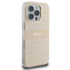DKNY Repeat Texture Pattern & Stripe MagSafe iPhone 16 Pro Case - Pink-thumb-3