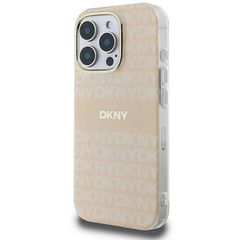 DKNY Repeat Texture Pattern & Stripe MagSafe iPhone 16 Pro Case - Pink-thumb-1
