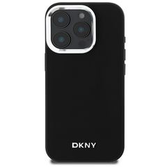 DKNY Plain Silver Logo MagSafe iPhone 16 Pro Case - Black-thumb-2