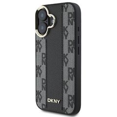 DKNY Checkered Pattern Magsafe iPhone 16 Plus Case - Black-thumb-1