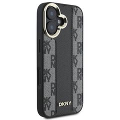 DKNY Checkered Pattern Magsafe iPhone 16 Plus Case - Black-thumb-3