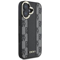 DKNY Checkered Pattern Magsafe iPhone 16 Case - Black-thumb-3