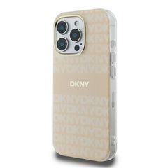 DKNY Repeat Texture Pattern With Stripe iPhone 16 Pro Max Case - Pink-thumb-1