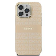 DKNY Repeat Texture Pattern With Stripe iPhone 16 Pro Max Case - Pink-thumb-2