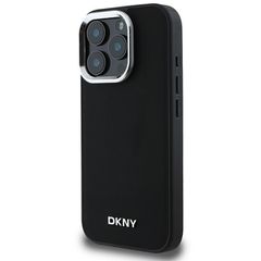 DKNY Plain Silver Logo MagSafe iPhone 16 Pro Max Case - Black-thumb-1
