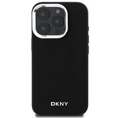 DKNY Plain Silver Logo MagSafe iPhone 16 Pro Max Case - Black-thumb-2