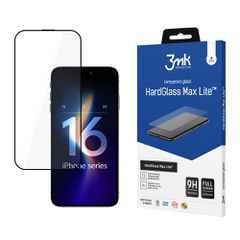 3mk HardGlass Max Lite Tempered Glass with Black Frame for iPhone 16 Pro
