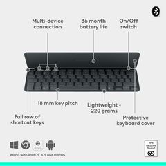 Logitech - Keys-To-Go 2 Portable Wireless Keyboard for Tablets - Nordic / Computers-thumb-1