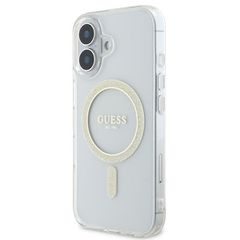 Guess IML Glitter Circle MagSafe iPhone 16 Case - Clear-thumb-1